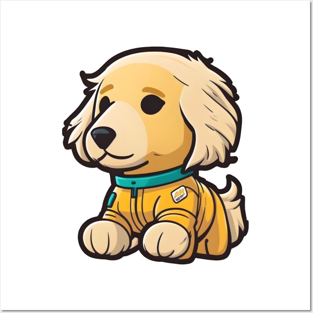 Cute Golden Retriever Astronaut Wall Art by Artifyio